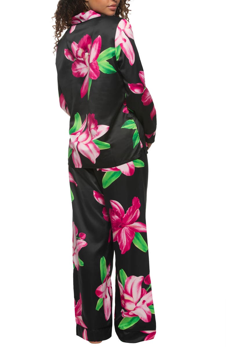 Felina Adrienne Print Satin Pajamas, Alternate, color, 