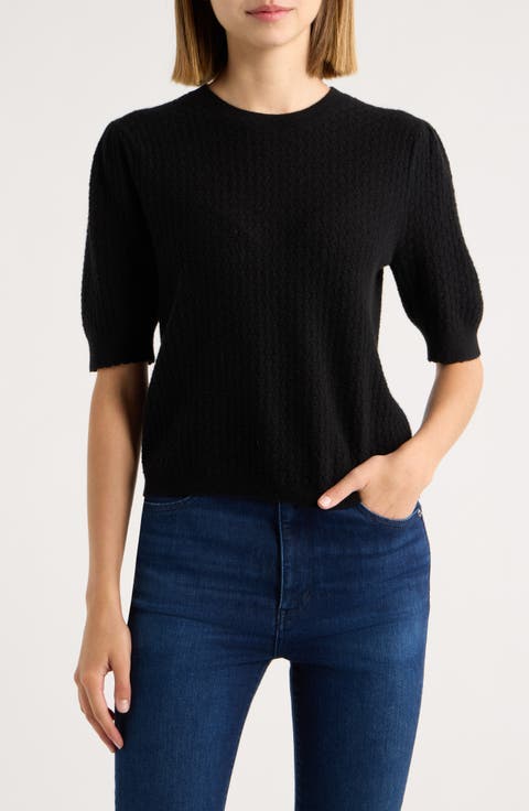 The Gathered Honeycomb Cashmere Sweater