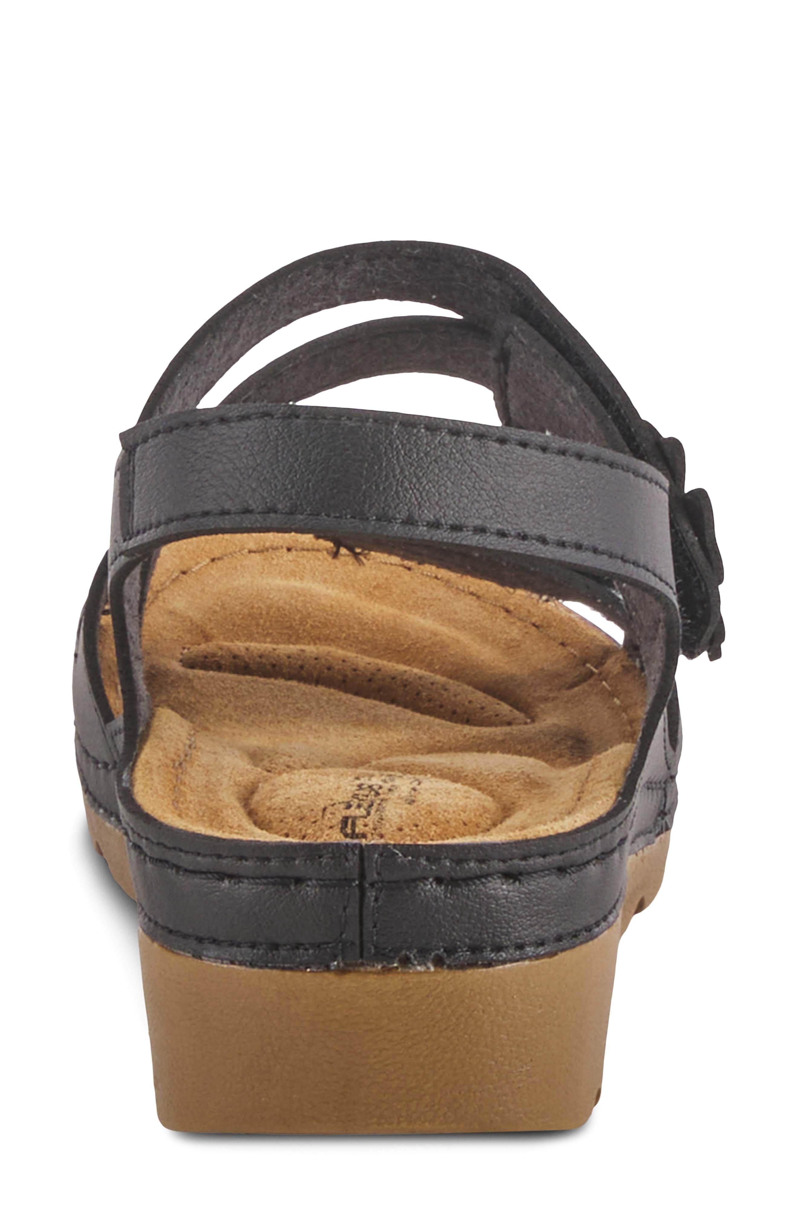 Flexus by Spring Step Poncia Slingback Wedge Sandal, Alternate, color, Black