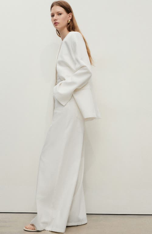 Mango High Waist Wide Leg Jeans In Neutral