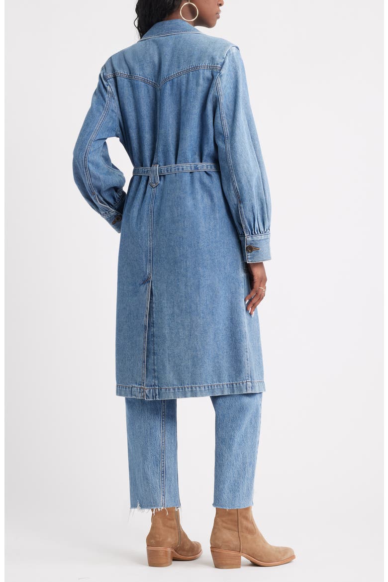 Denim Trench Coat, Alternate, color, MEDIUM WASH