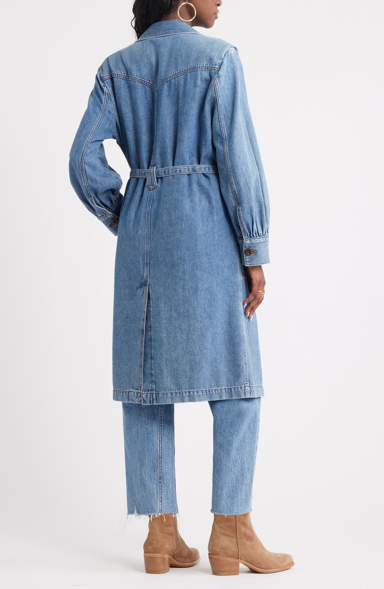 Treasure & Bond Denim Trench Coat, Alternate, color, Medium Wash