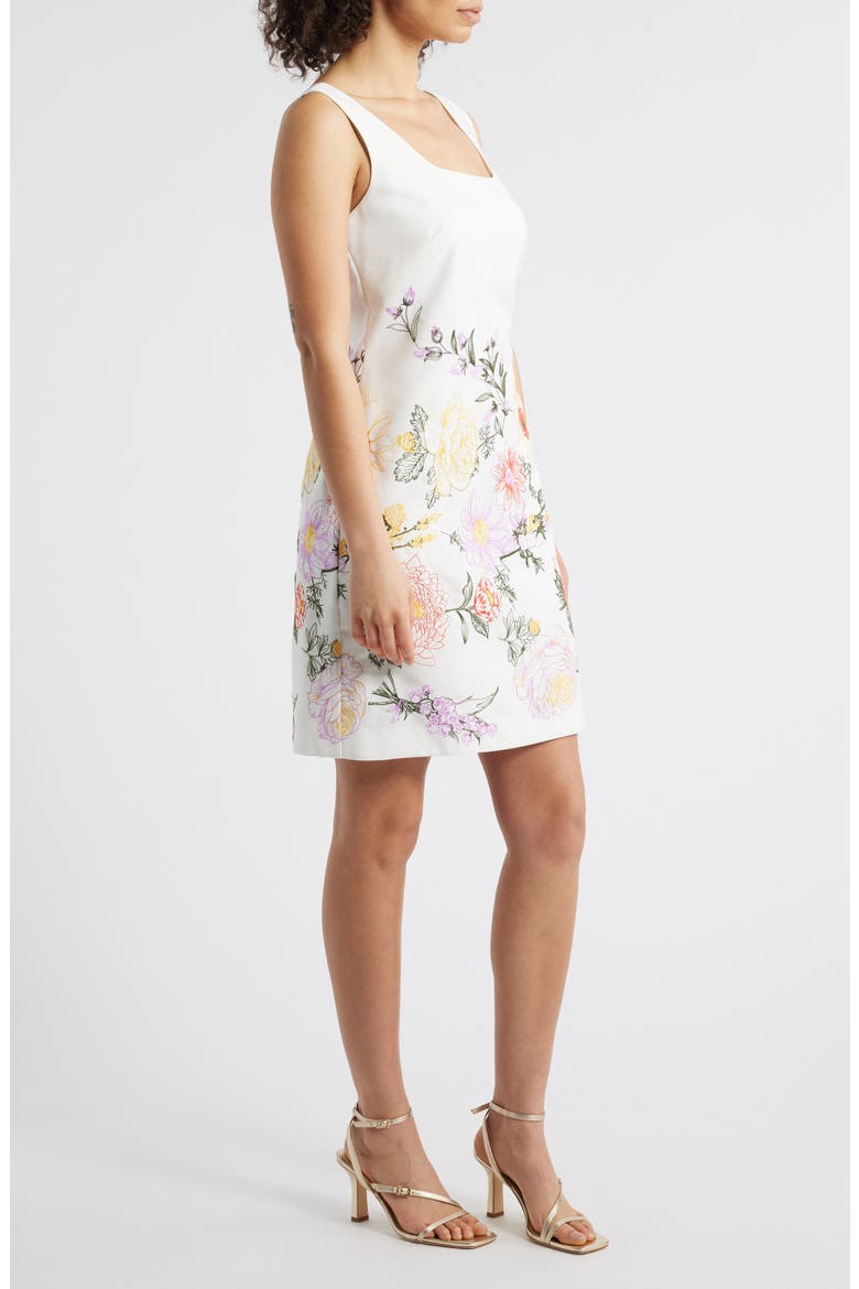 Embroidered Trapeze Dress, Alternate, color, IVORY ORANGE