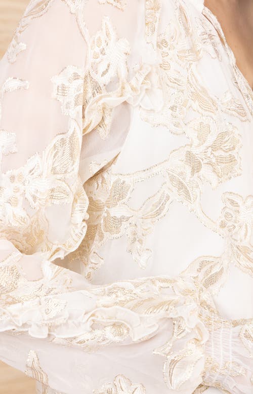 Hale Bob Robin Lurex Chiffon Top In White