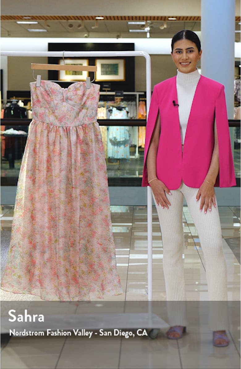 Floral Strapless Organza A-Line Gown, sales video thumbnail