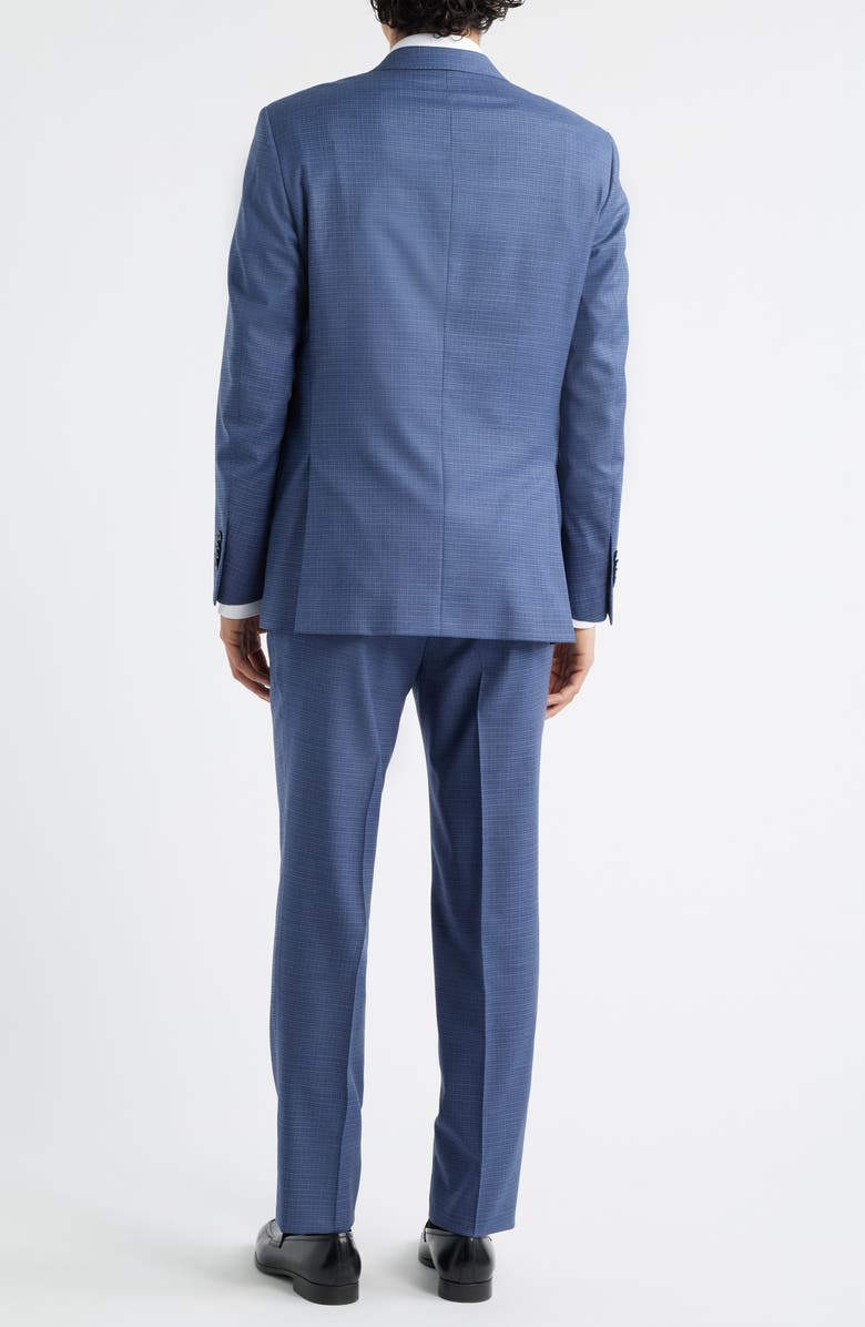 Peter Millar Flynn Classic Fit Medium Blue Microcheck Wool Suit, Alternate, color, Medium Blue