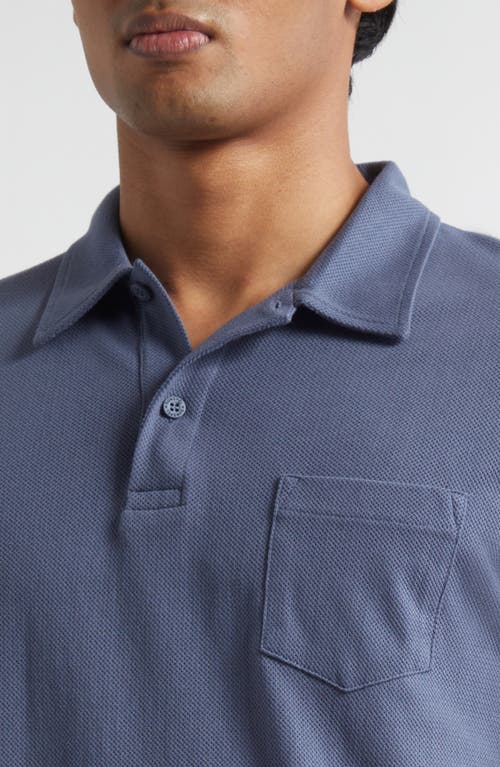 Sunspel Riviera Cotton Piqué Polo In Blue