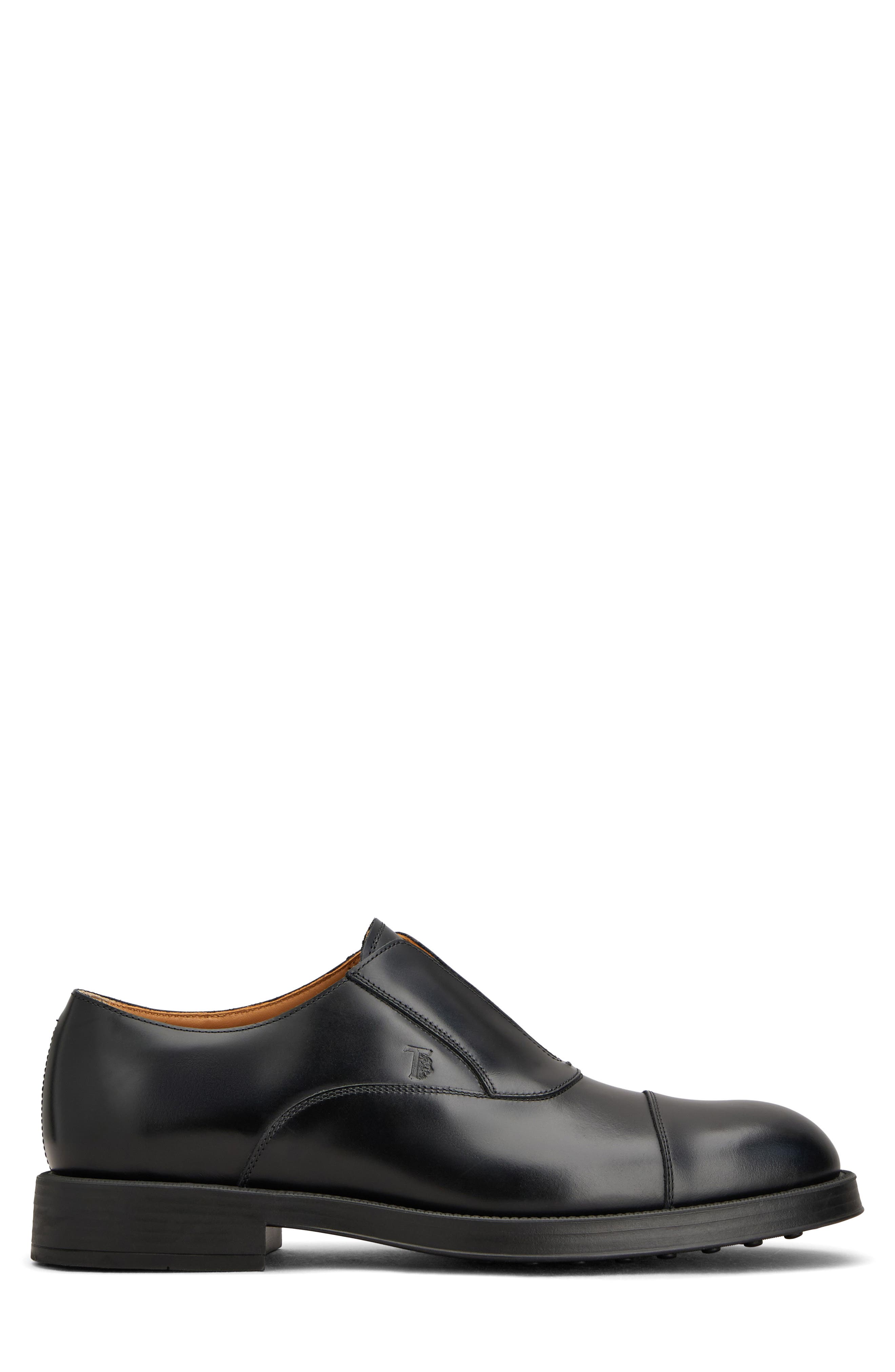 Elasticated Cap Toe Oxford, Alternate, color, NERO