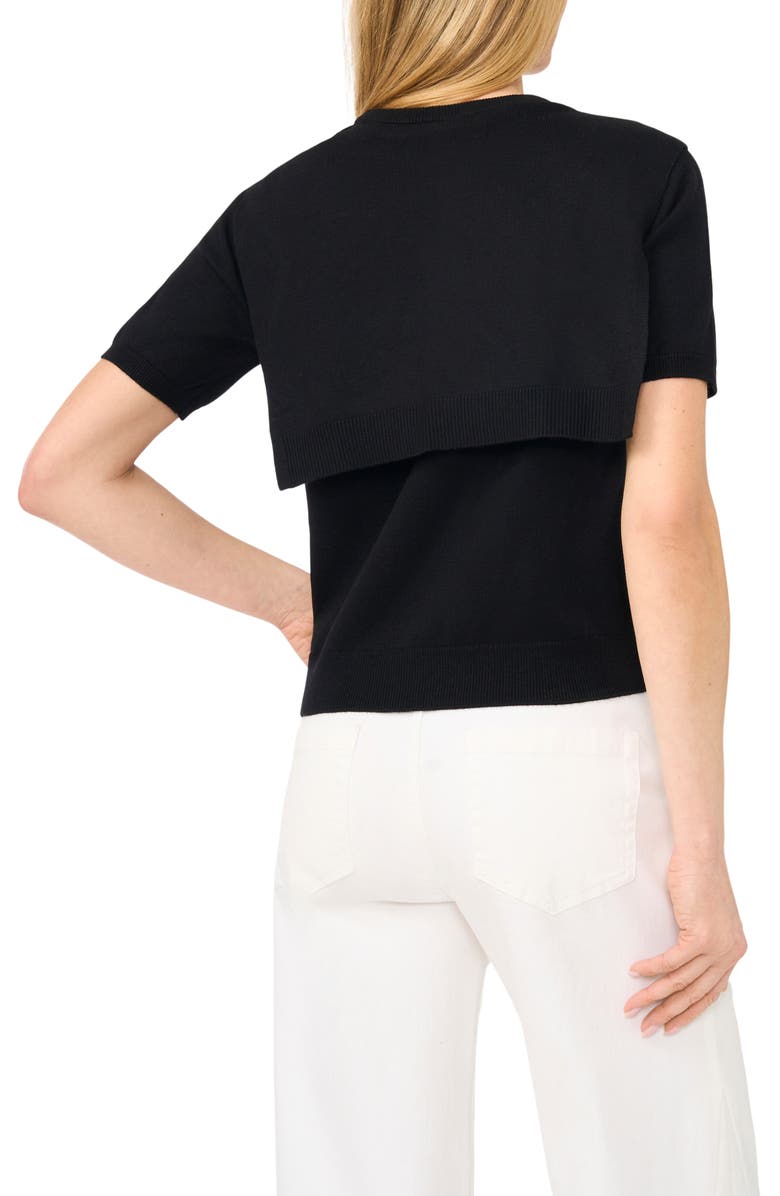 Halogen<sup>®</sup> Shoulder Wrap Short Sleeve Sweater, Alternate, color, Rich Black