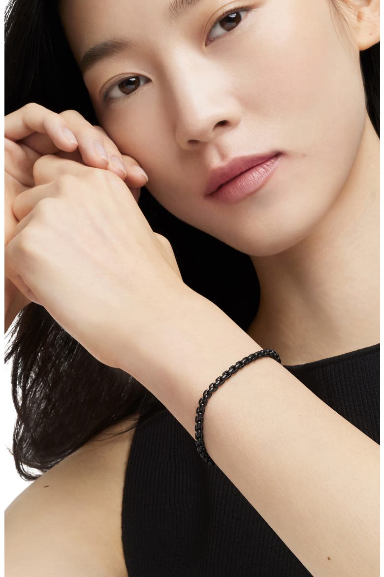 Bel Aire Chain Bracelet in Black with 14K Yellow Gold Accent, 4mm, Alternate, color, GOLD/ BLACK STEEL