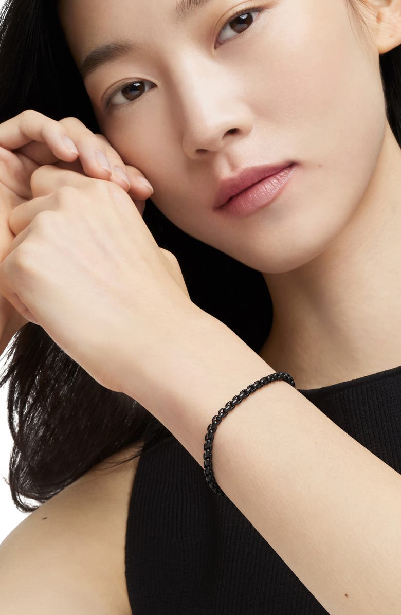 David Yurman Bel Aire Chain Bracelet in Black with 14K Yellow Gold Accent, 4mm, Alternate, color, Gold/ Black Steel