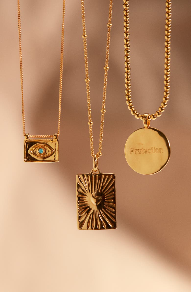 Monica Vinader Talisman Evil Eye Pendant Charm, Alternate, color, Gp