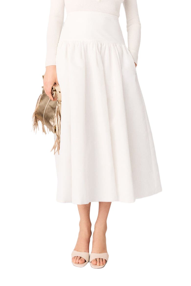 Long taffeta skirt, Alternate, color, White