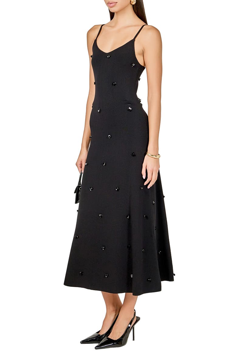 Embellished Knit Dress, Alternate, color, BLACK