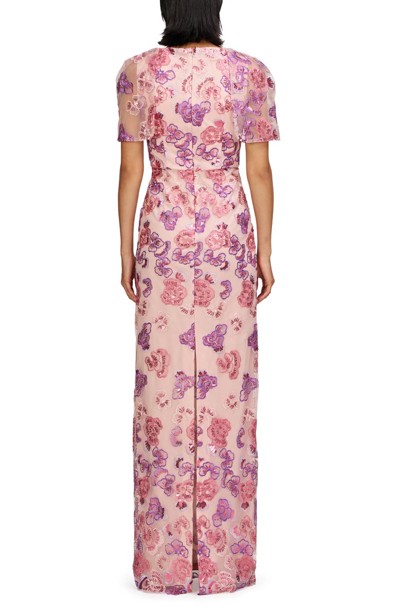 JS Collections Teigen Sequin Column Gown, Alternate, color, Pink Multi