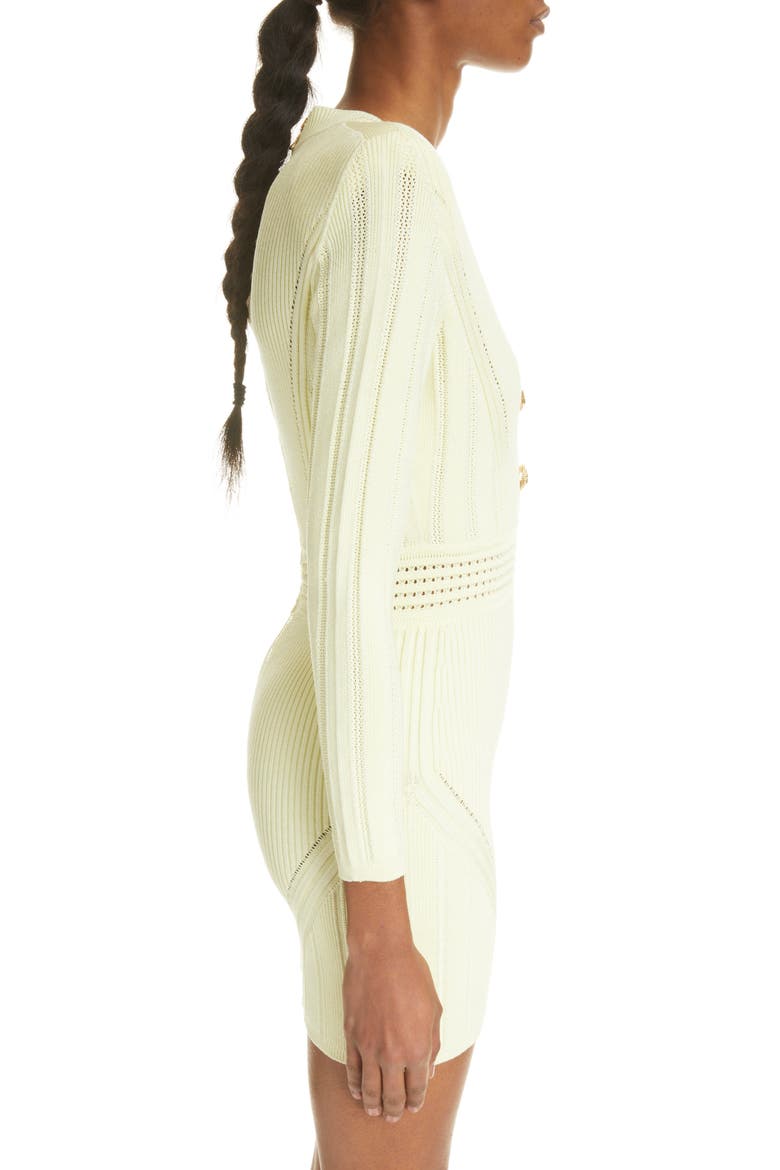 Bracelet Sleeve Rib Dress, Alternate, color, LT YELLOW