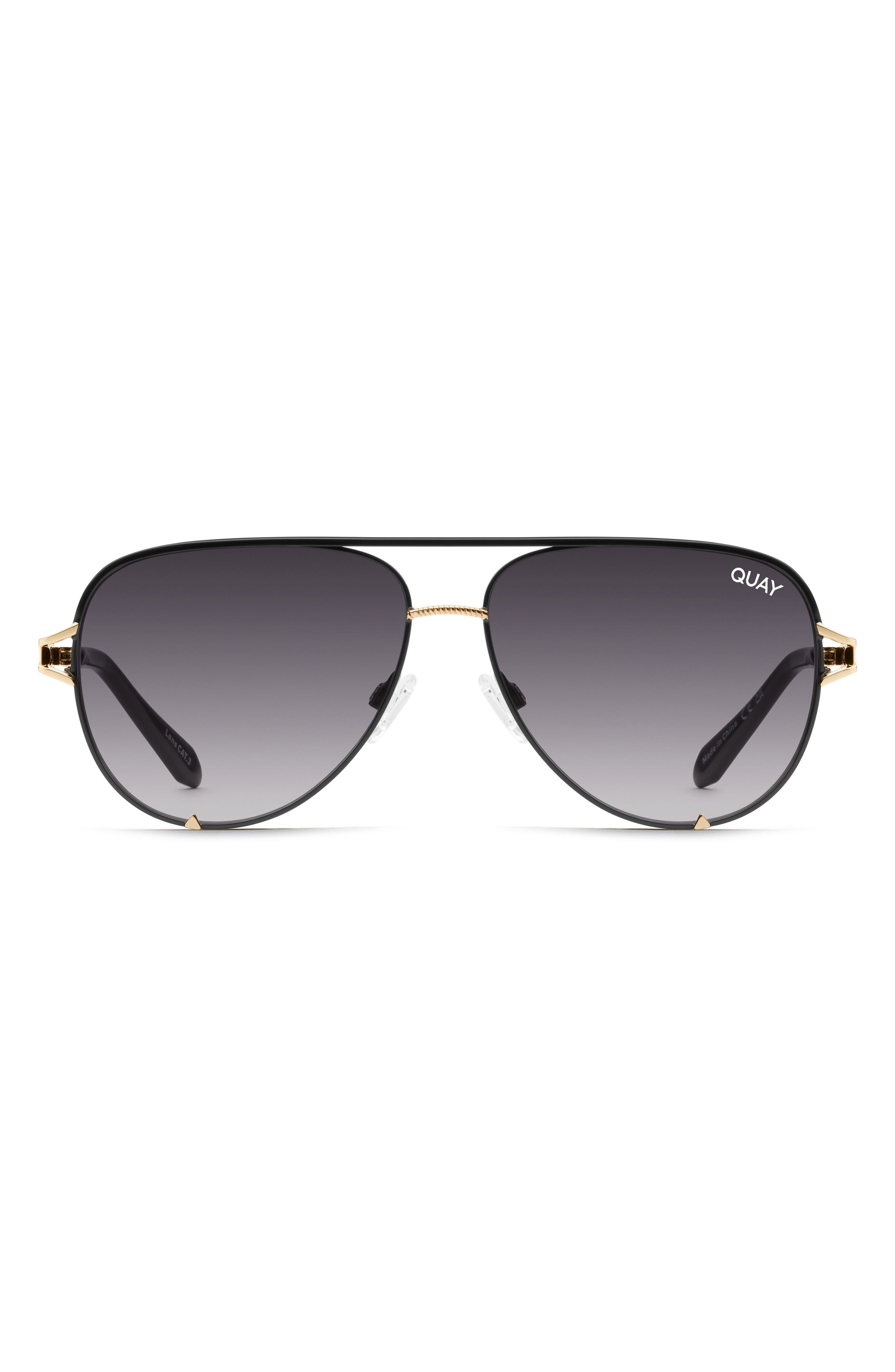 Quay High Key Twist 60mm Gradient Aviator Sunglasses In Black