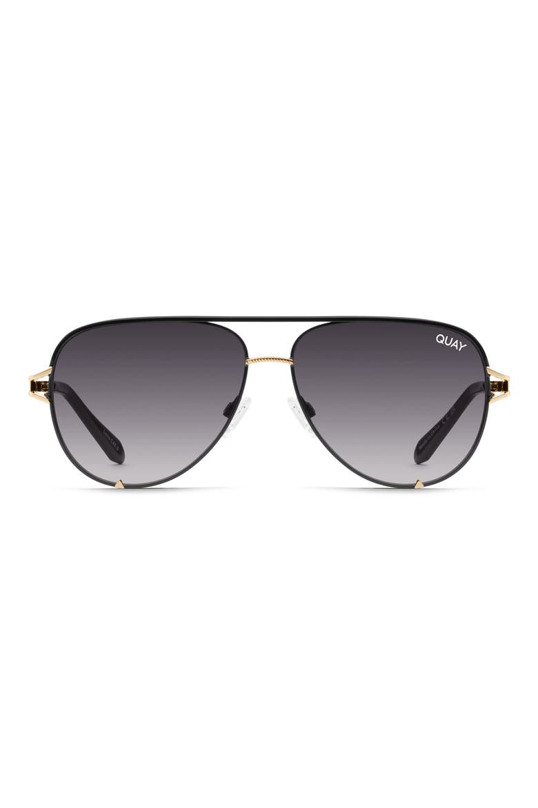 High Key Twist 60mm Gradient Aviator Sunglasses, Main, color, BLK SMK