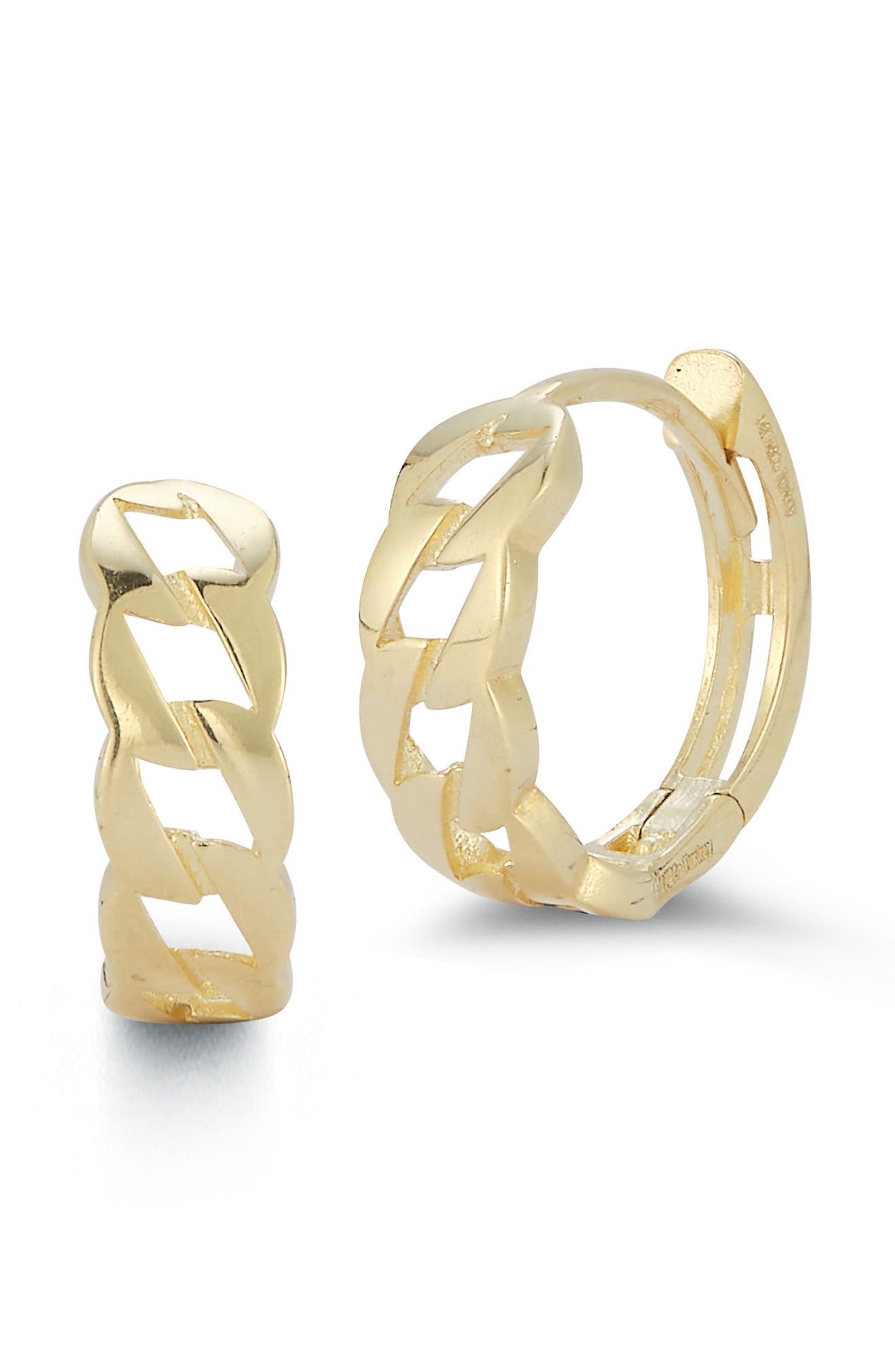 Ember Fine Jewelry 14K Gold Curb Link Hoop Earrings