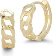 Ember Fine Jewelry 14K Gold Curb Link Hoop Earrings