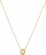 LA MENO Halo Faux Pearl Pendant Necklace