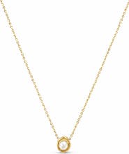 LA MENO Halo Faux Pearl Pendant Necklace