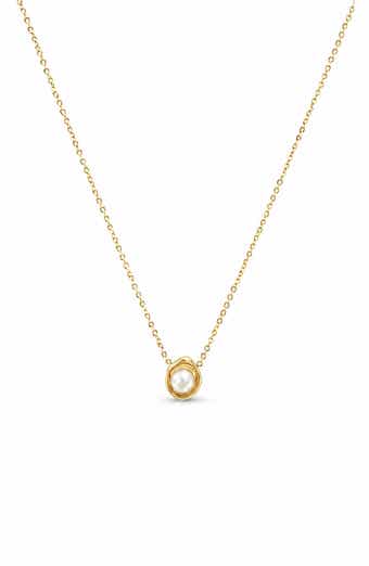 Halo Faux Pearl Pendant Necklace