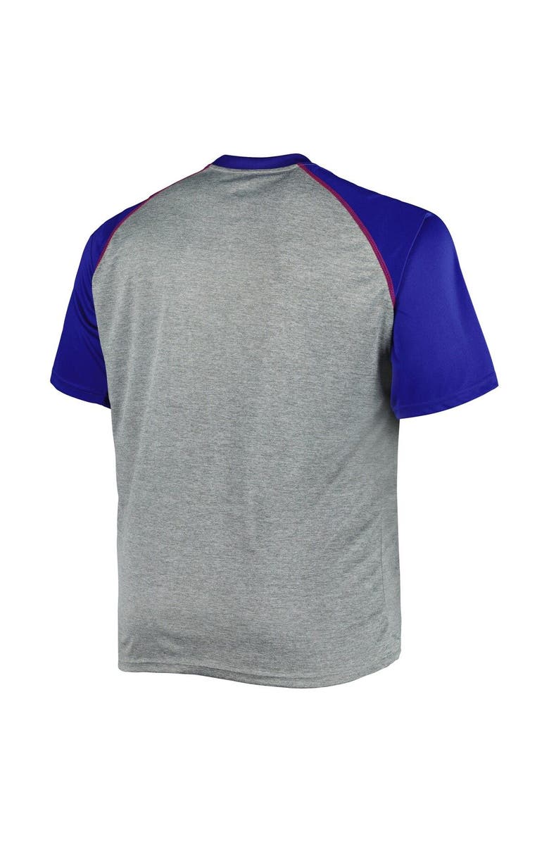 PROFILE Men's Heather Gray New York Rangers Big & Tall Logo Raglan T-Shirt, Alternate, color, Heather Gray