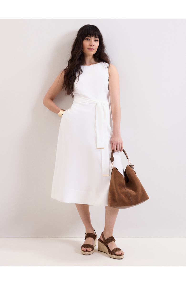 Phase Eight Marta Tie Belt Midi Dress, Main, color, White