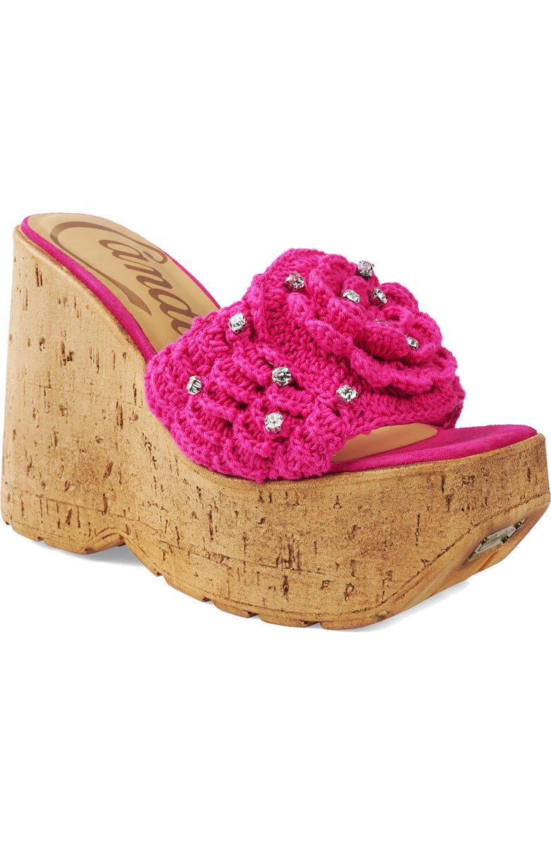 Candie's Mulani Platform Wedge Sandal, Main, color, Fuchsia