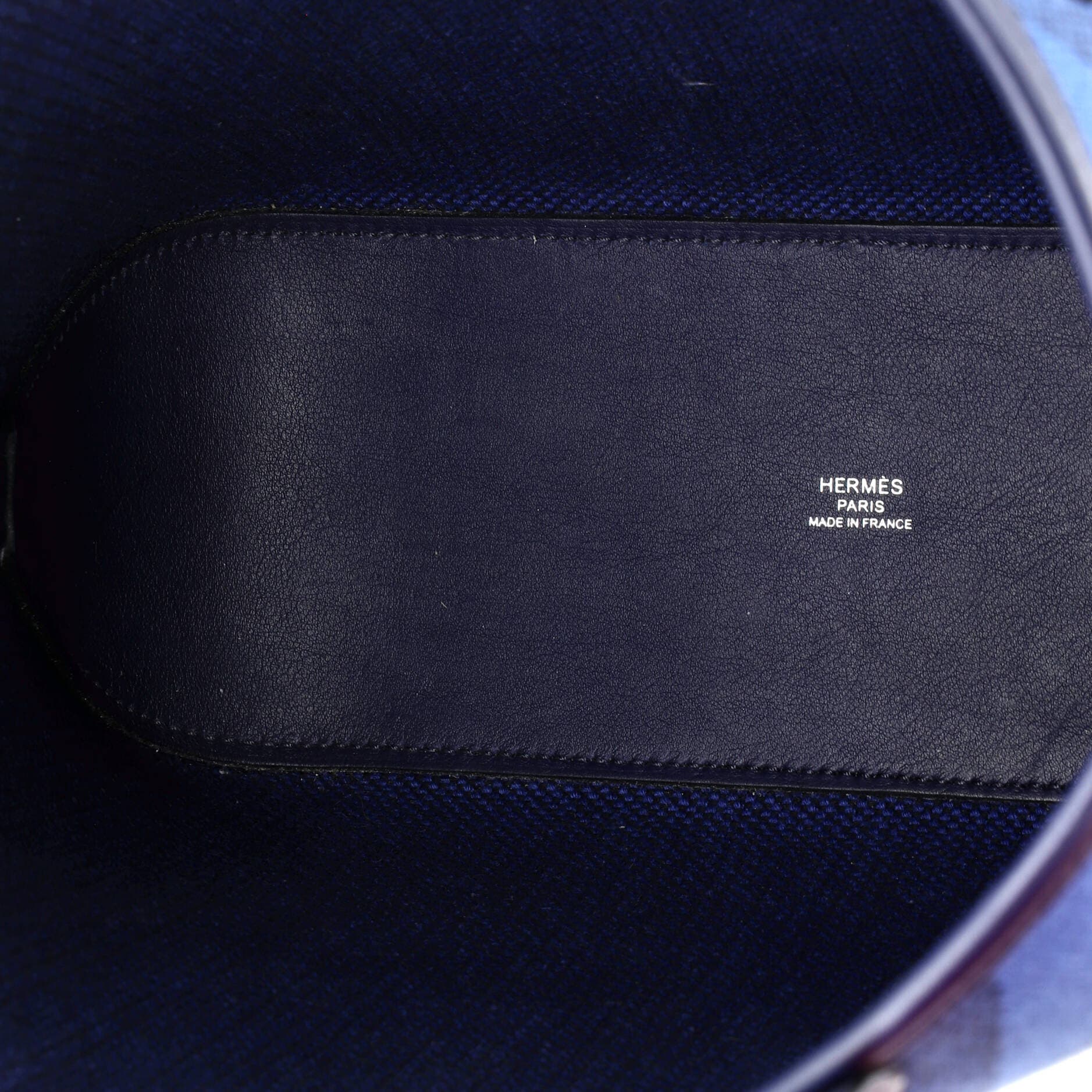 Pre-Owned Hermes Cabas H en Biais Tote Canvas with Leather 27, Alternate, color, Bleu Saphir