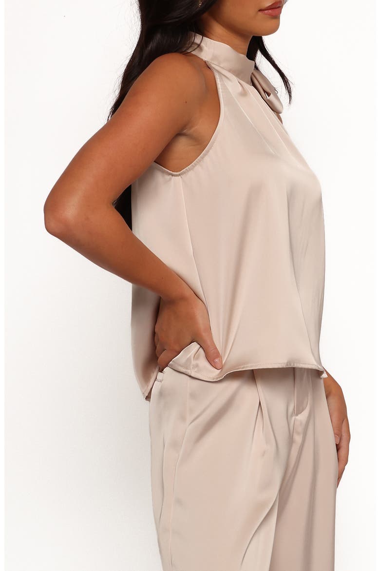 Skarlett Tie Neck Sleeveless Satin Top, Alternate, color, PEARL
