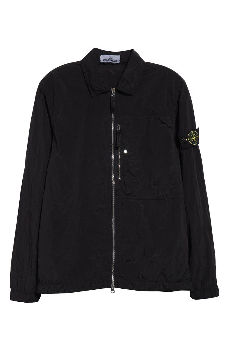 Stone Island Compass Logo Patch ECONYL<sup>®</sup> Nylon Zip-Up Overshirt, Alternate, color, 