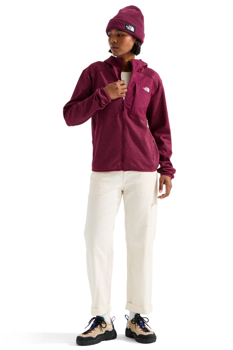 Performance Fleece Full Zip Hoodie Jacket, Alternate, color, BURGUNDY CRUSH LIGHT HEATHER