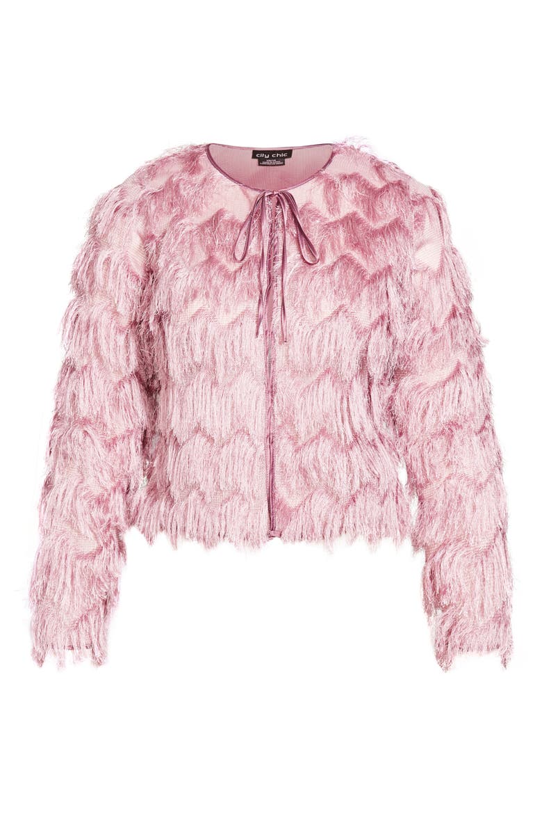 Spring Fling Chevron Fringe Crop Jacket, Alternate, color, DUSTYLILAC