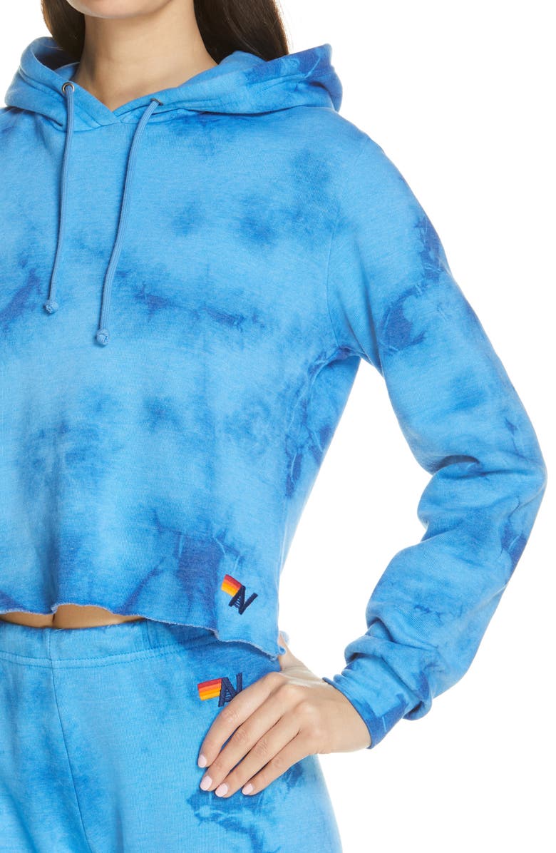 Aviator Nation Tie Dye Crop Hoodie, Alternate, color,