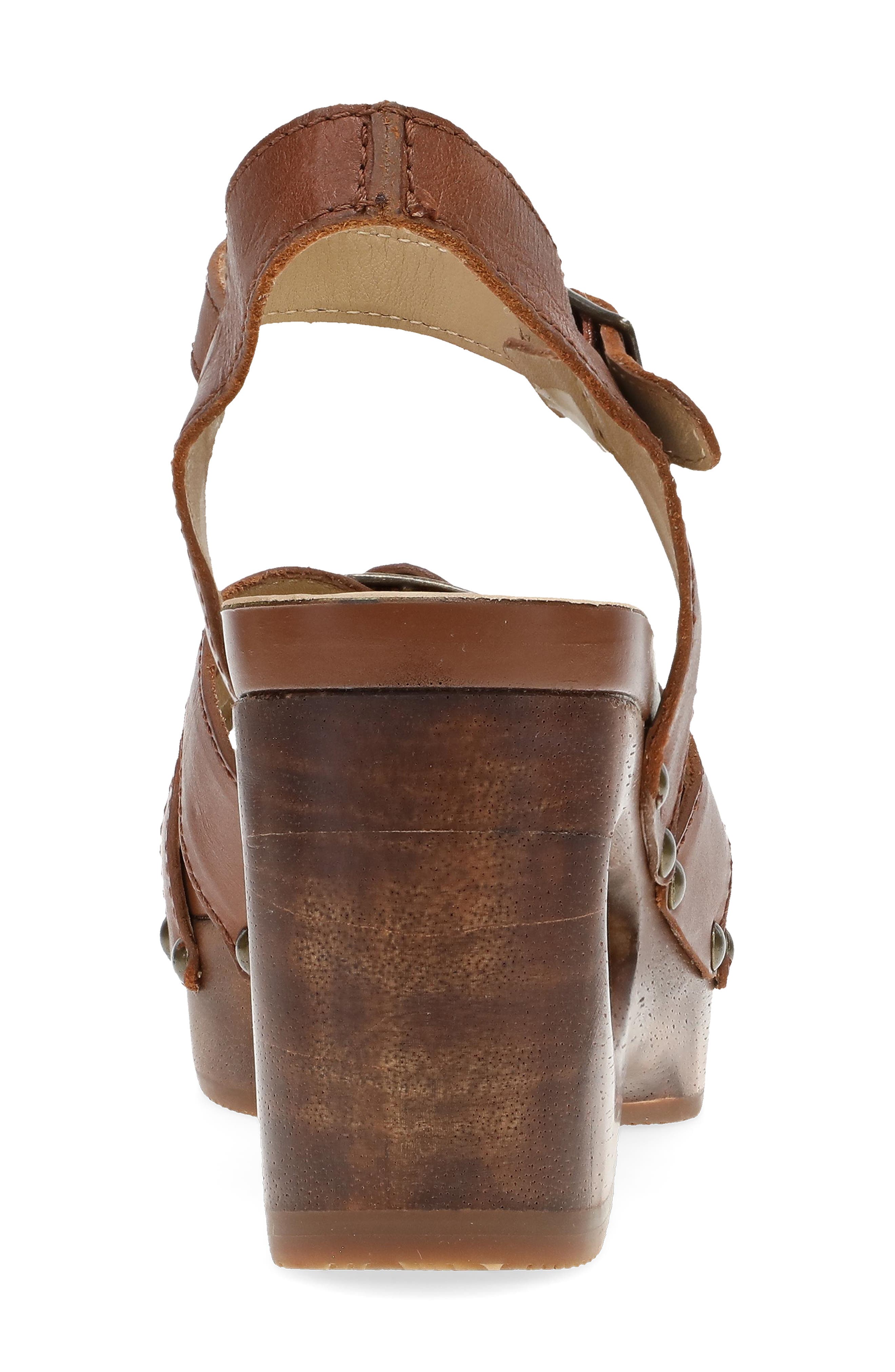 Dansko Adie Ankle Strap Platform Wedge Sandal, Alternate, color, Tan Calf