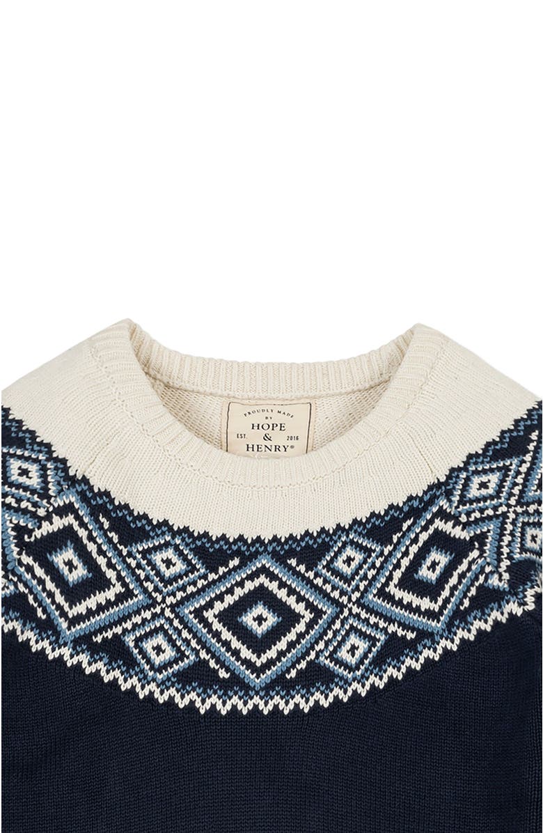Hope & Henry Women's Fair Isle Raglan Sweater, Alternate, color, Ski Lodge Intarsia