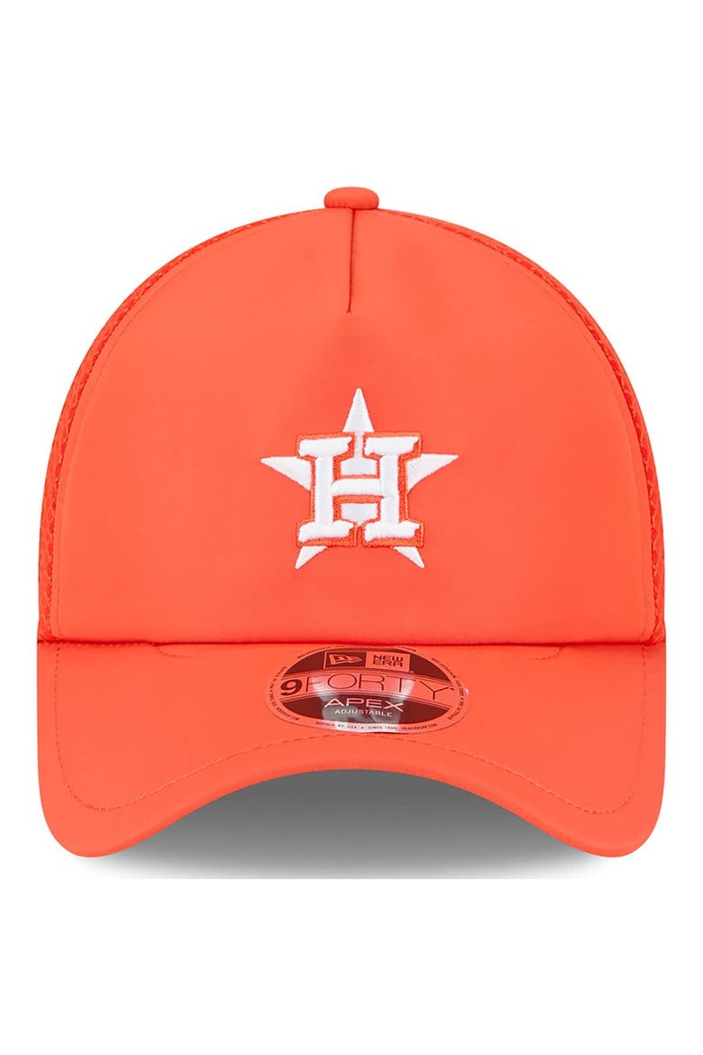 Men's New Era Orange Houston Astros 2026 Batting Practice Apex 9FORTY Adjustable Trucker Hat, Alternate, color, Orange