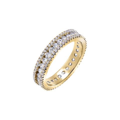 Thin CZ Pavé And Round Eternity Ring