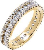 BY ADINA EDEN Thin CZ Pavé And Round Eternity Ring