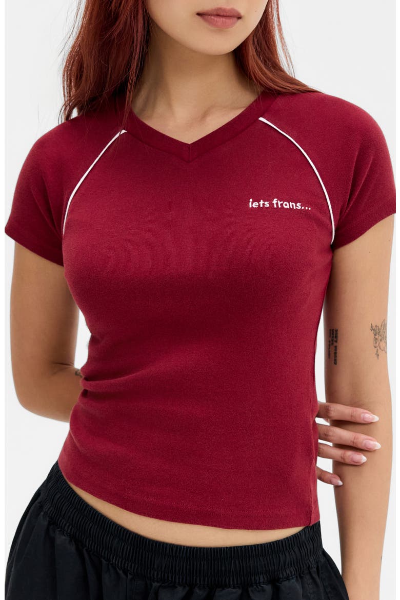 Piped Raglan Baby T-Shirt, Main, color, RED