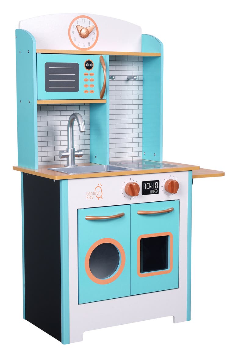 Little Chef Santos Kitchen Playset, Alternate, color, PETROL/ WOOD