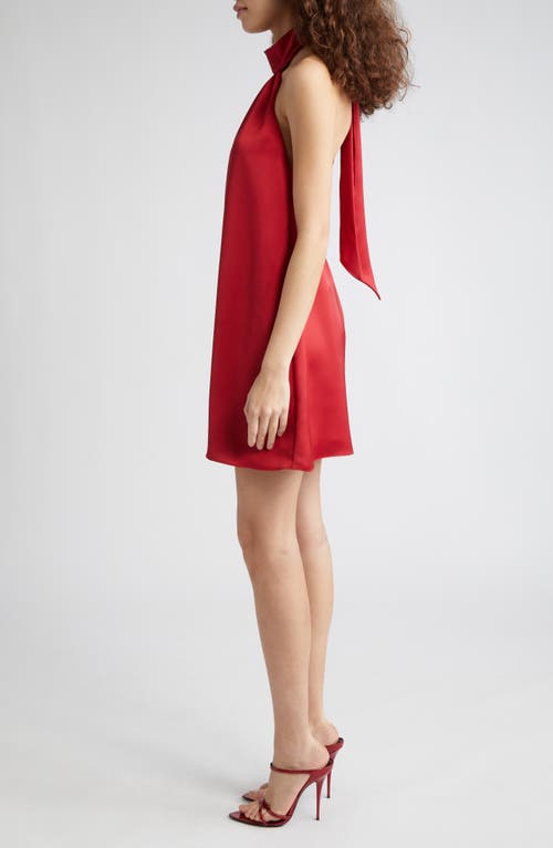 Ramy Brook Sam Halter A-line Satin Minidress In Soiree Red
