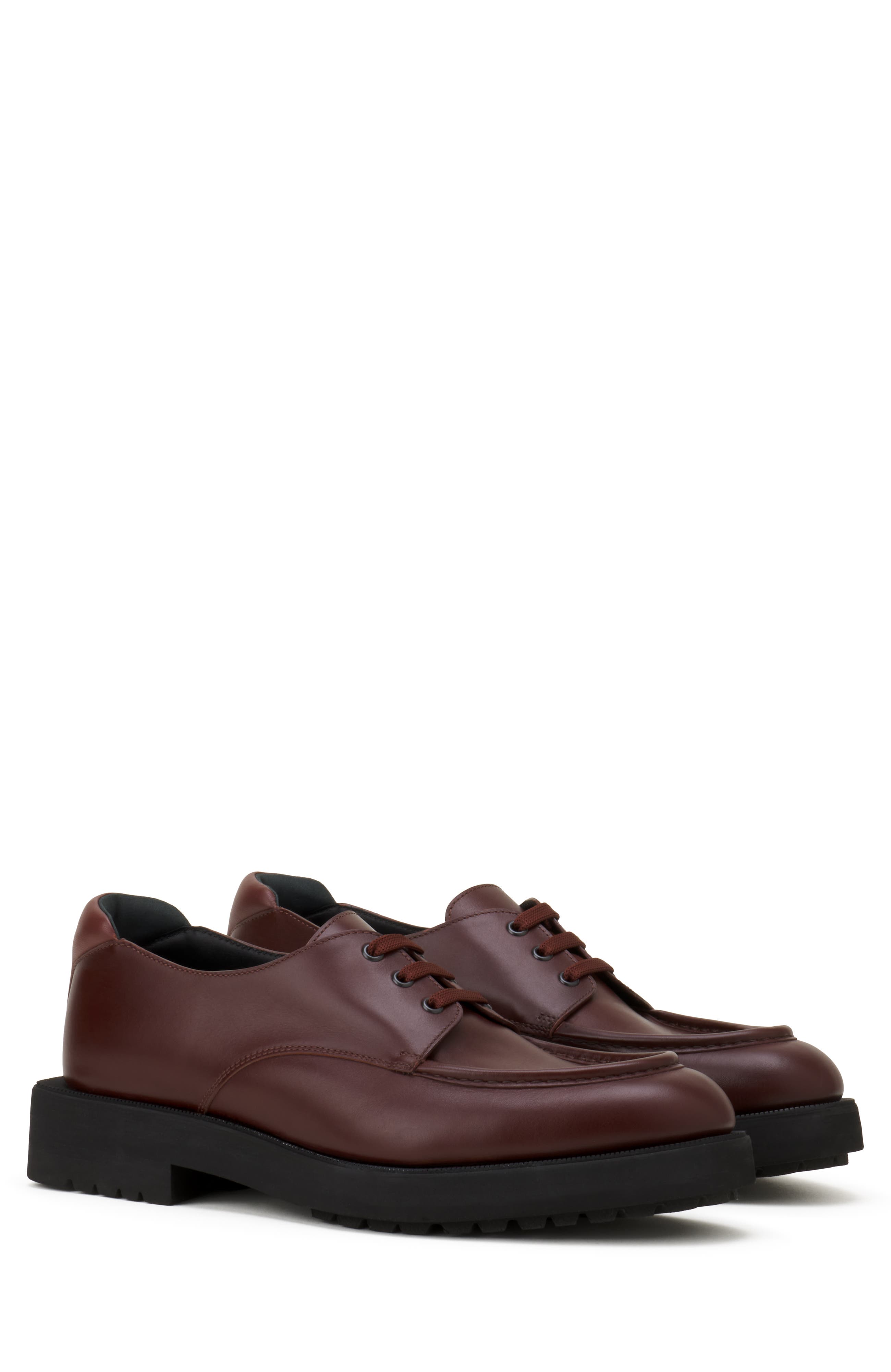 Derby Shoes In Soft Leather, Alternate, color, Brown