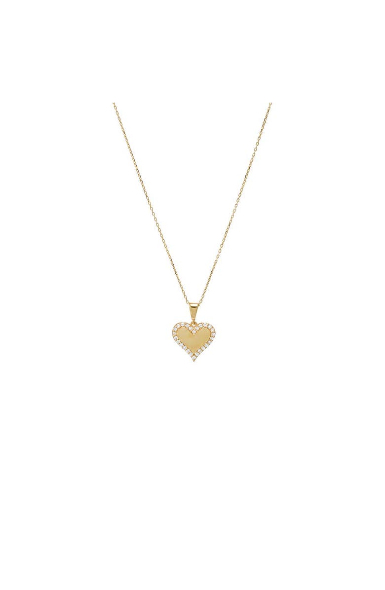 BY ADINA EDEN Diamond Solid/Pave Heart Pendant Necklace 14K, Main, color, 
