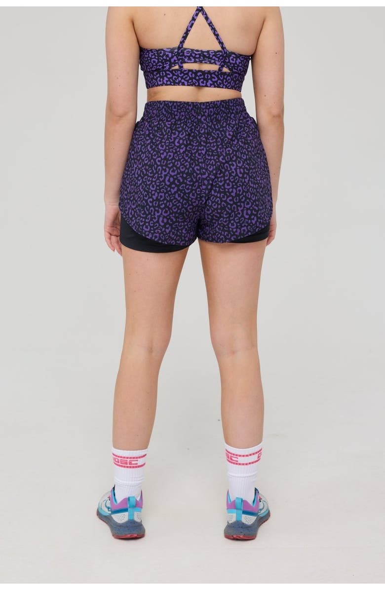 OOSC Elite 2 in 1 Running Shorts - Purple Leopard, Alternate, color, Purple Leopard