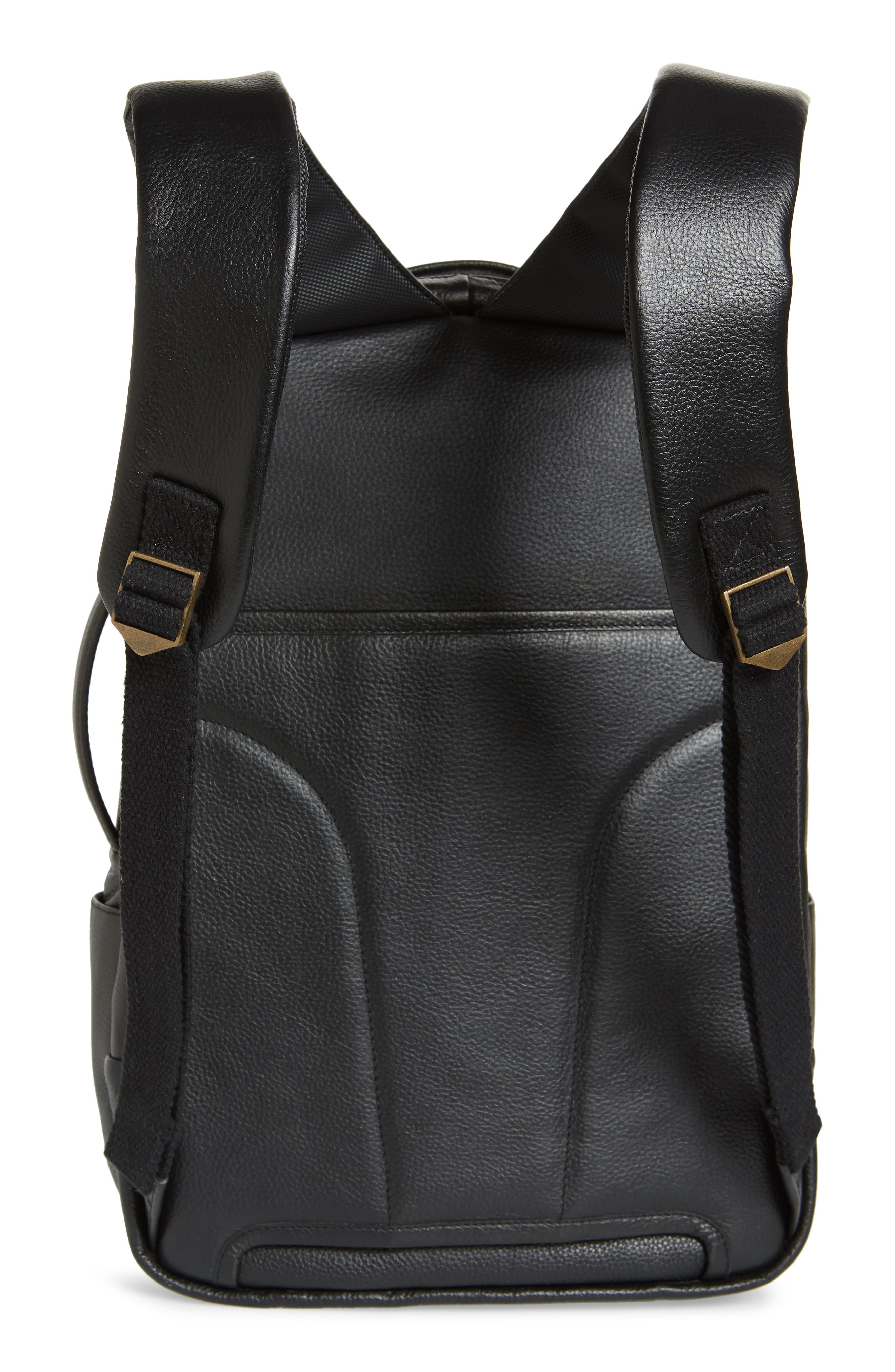 Johnston & Murphy Leather Backpack, Alternate, color, 
