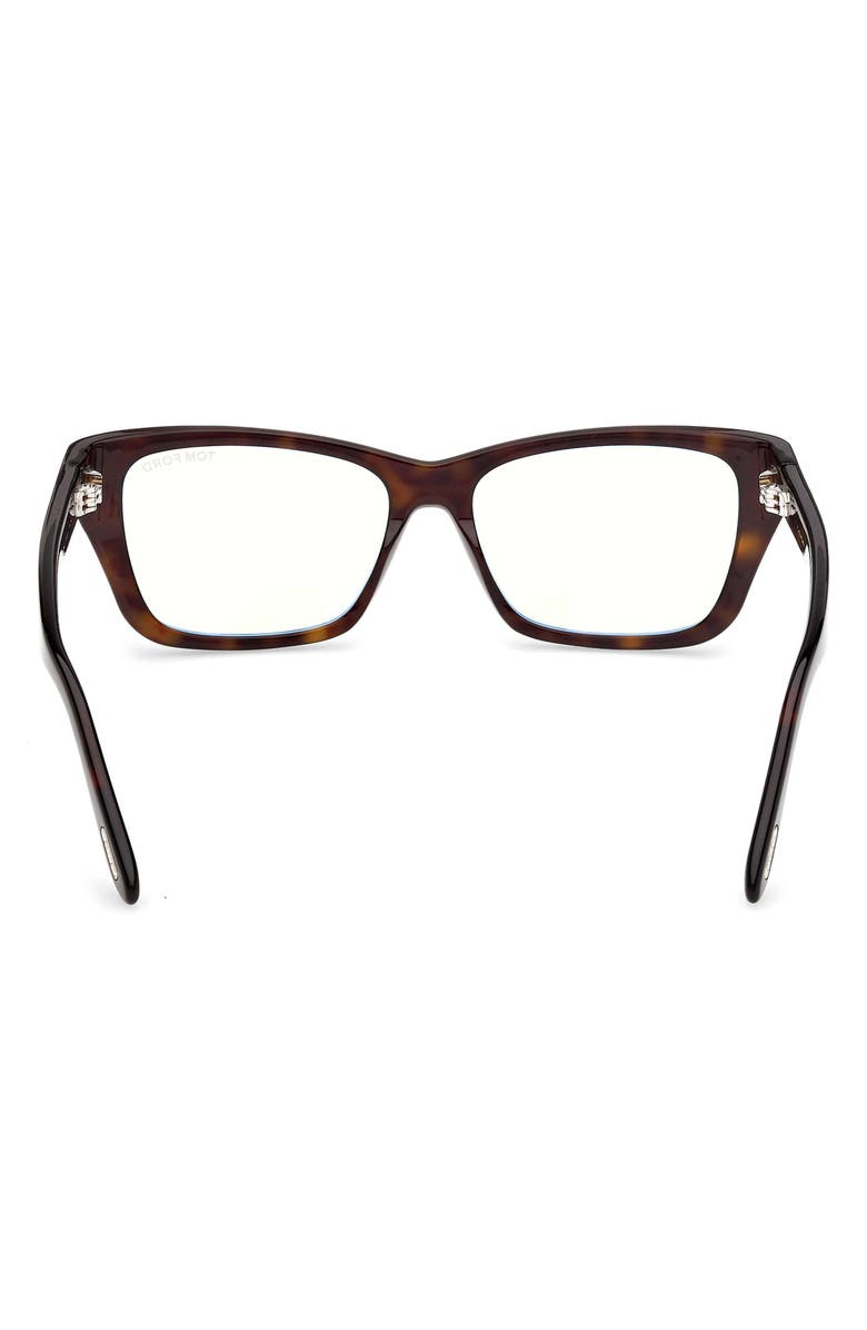 TOM FORD 54mm Butterfly Optical Glasses, Alternate, color, Shiny Classic Dark Havana