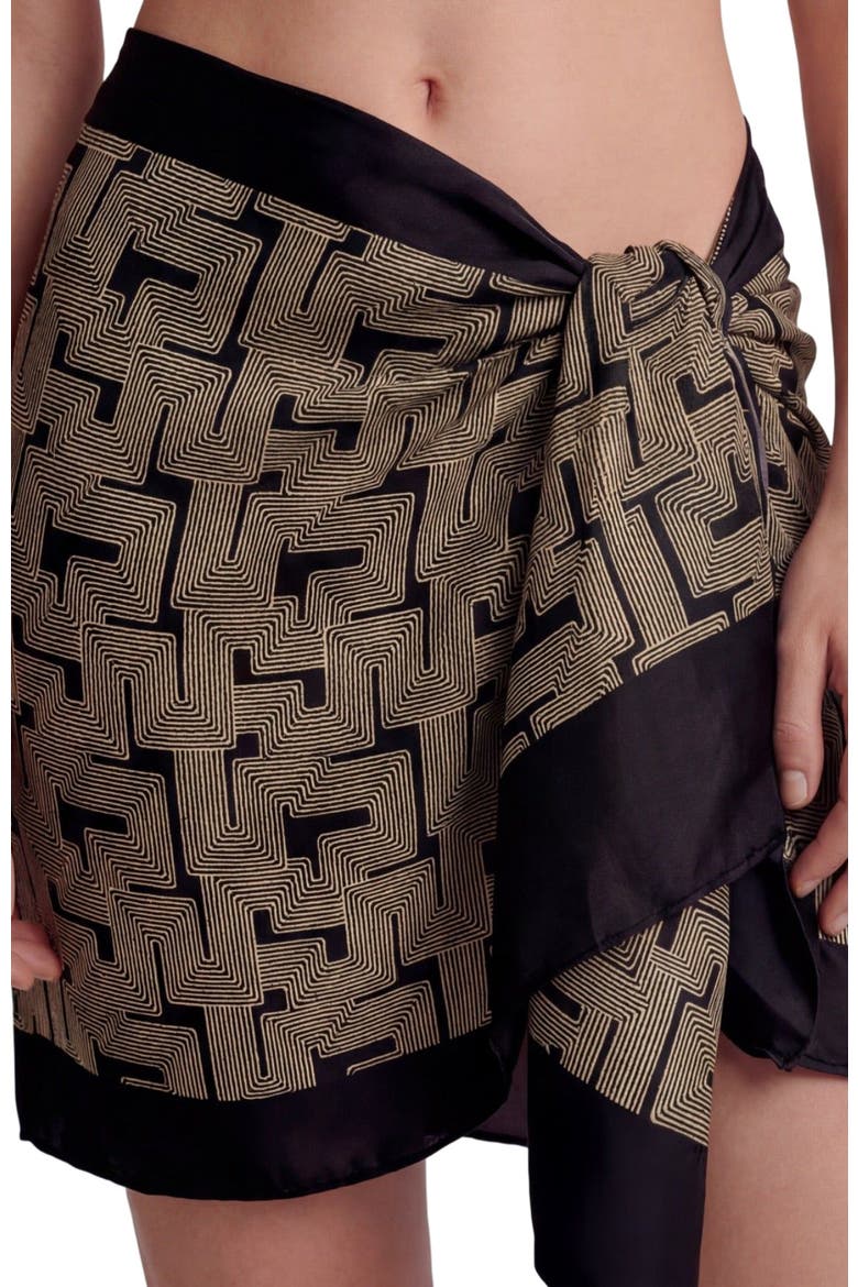 Inter Twine Womens Printed Scarf, Alternate, color, INTER TWINE BLACK